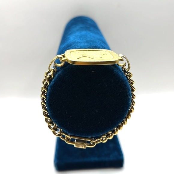 Taurus Bracelet Curb Chain MCM  Unisex Bracelet Gold tone vintage - Picture 5 of 13